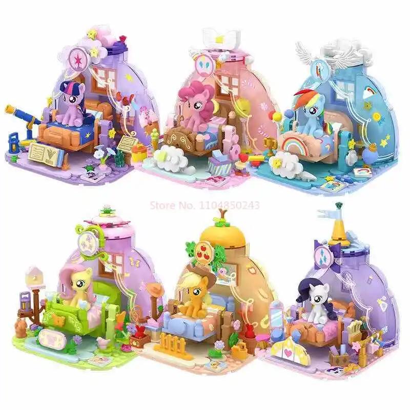 Mainan Blok Bangunan Seri Impian My Little Pony 2025 Terbaru, Blok Bangunan Partikel Kecil Edukatif untuk Anak-Anak
