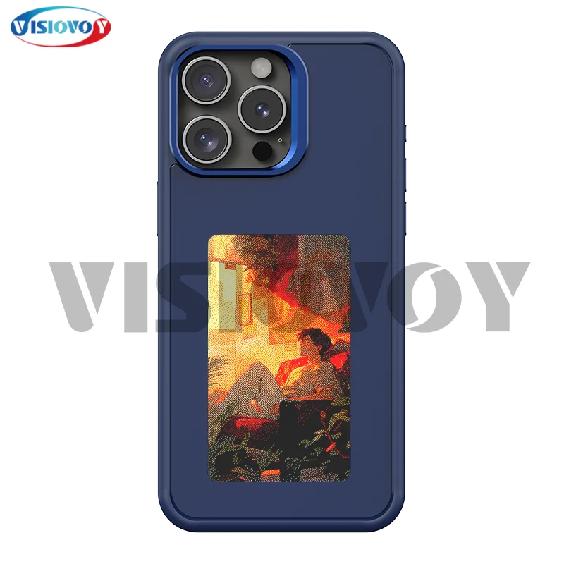 

New Color NFC Function Phone Cases For iphone 15 14 13 Pro Max DIY Four Colors E-ink Screen Phone Covers Handsome Boy Girl Funda