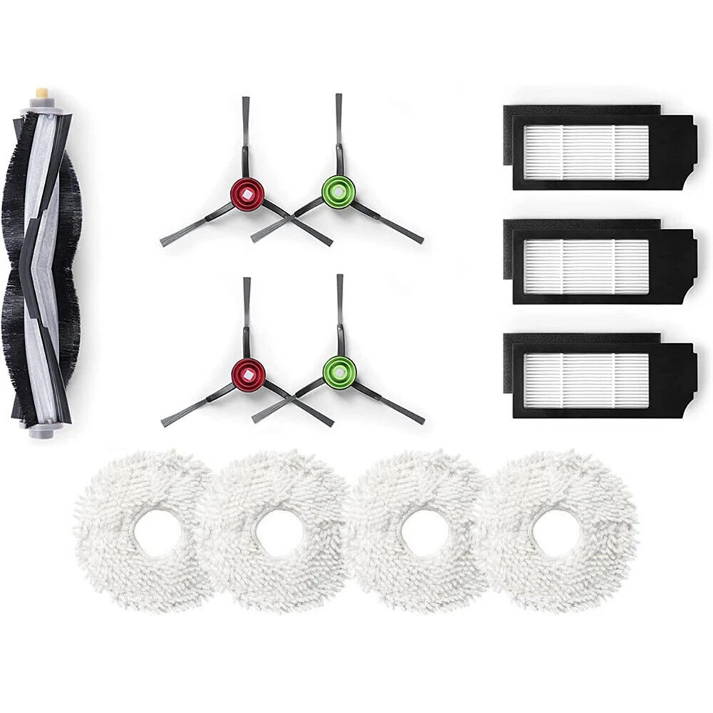 12ชิ้น/เซ็ต Roller แปรง + แปรงด้านข้าง + ตัวกรอง + Mop Pads สำหรับ ECOVACS DEEBOT X1 Omni / X1 turbo เครื่องดูดฝุ่น