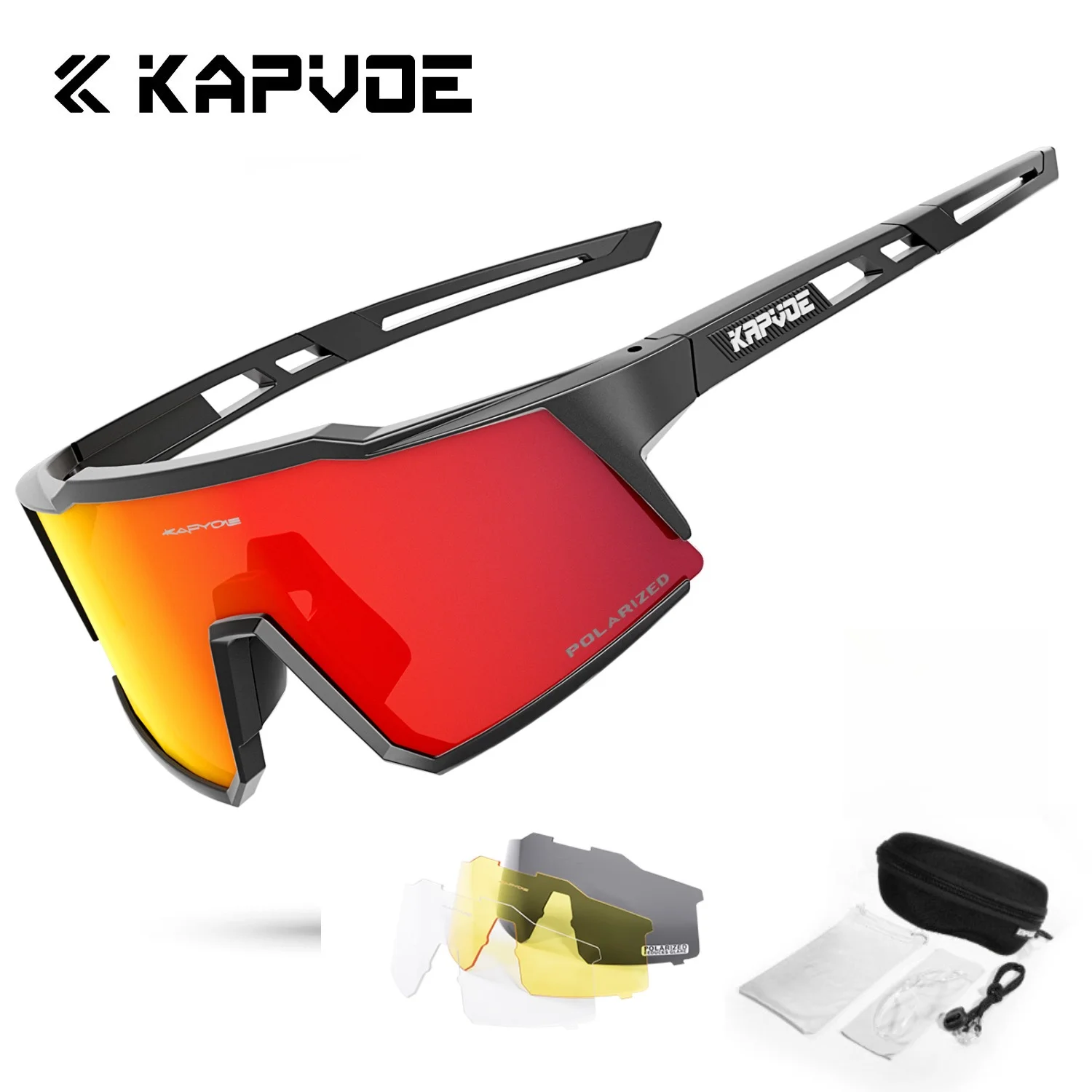 Kapvoe 4LENS Wanderbrille Fahrradbrille Fahrradsonnenbrille UV400 Fahrradsonnenbrille für Herren Fahrrad Outdoor MTB Brille