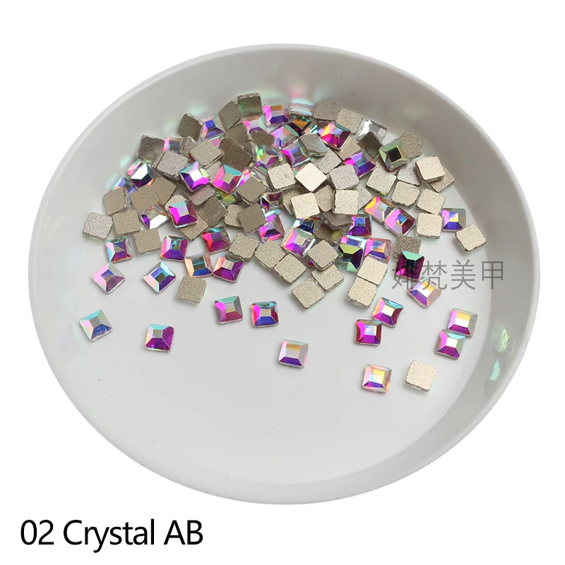 Sparkling 3MM Square Glass Crystal Flatback Nail Art Rhinestone 26 Color Stones DIY Decorations Manicure Diamond 40/120Pcs