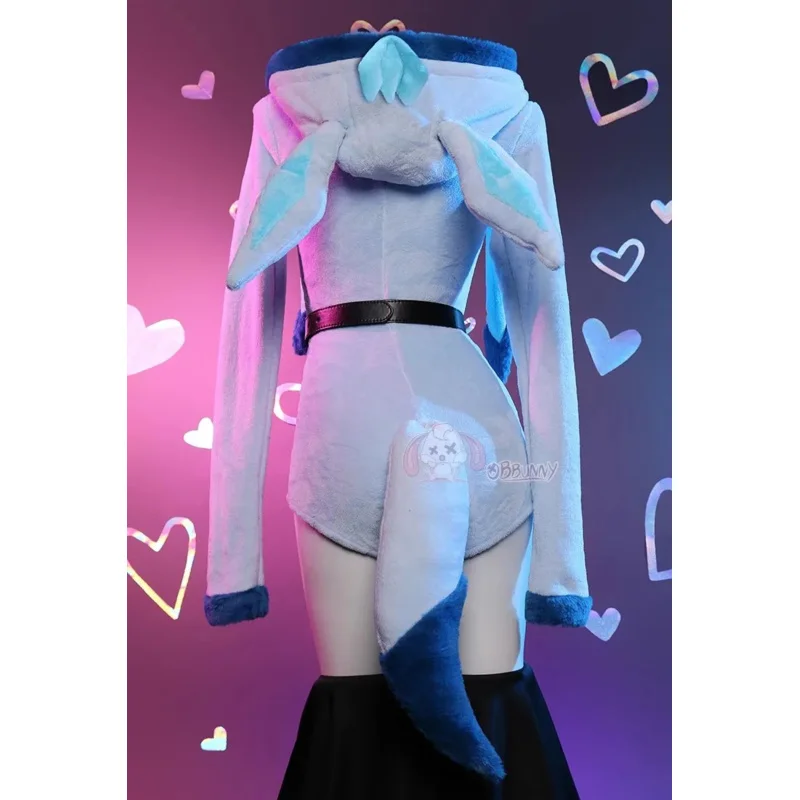 Sexy Vaporeon Costume Cosplay Flanella Tuta con cappuccio e calzini a coda Vestito Bunny Kawaii Pigiama di peluche Tuta carina Donna Prop