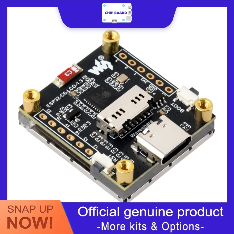 

Waveshare ESP32-C6 1.3" LCD Dev Board 240×240 with Wi-Fi 6 BLE 5 Support