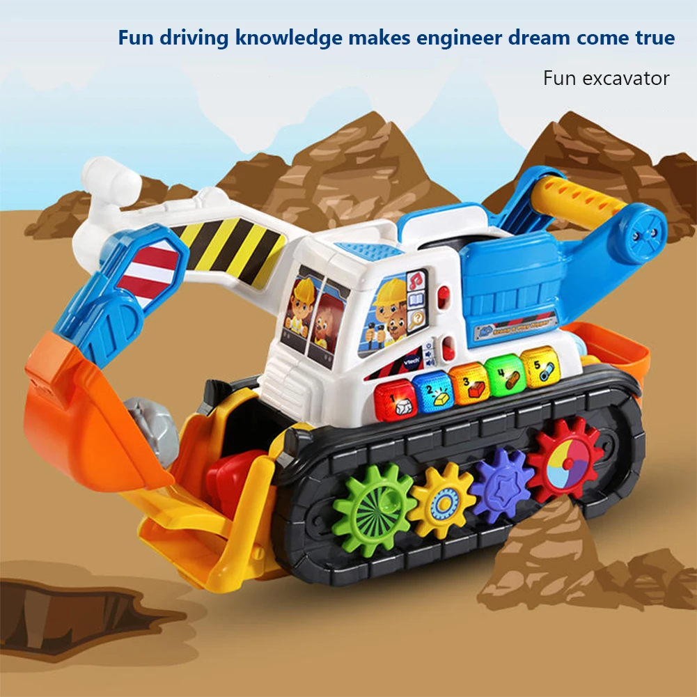 

Kid's Fun Excavator Engineering Car Toy With Music Interactive Voice Scoop & Play Digger Model Toy Car For Boys