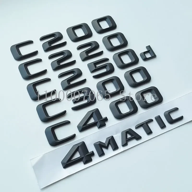 2015 Matte Black Letters C180 C200 C250 C300 C400 C220d C250d 4Matic ABS Emblem for W204 Car Trunk Logo Sticker