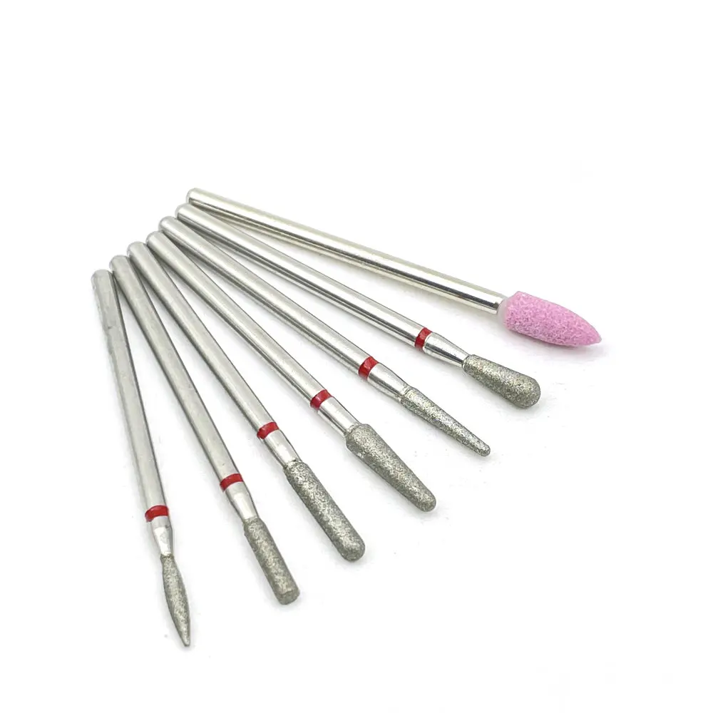 7 pçs diamante moagem bur brocas conjuntos de moagem dental diamante polimento burs 2.35mm shankk