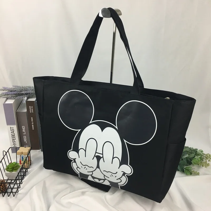 Stitch Disney Canvas Bag Lilo & Stitch Handbag Anime Student Travel Bag Cartoon Mickey Shoulder Bags Leisure High Capacity Bag