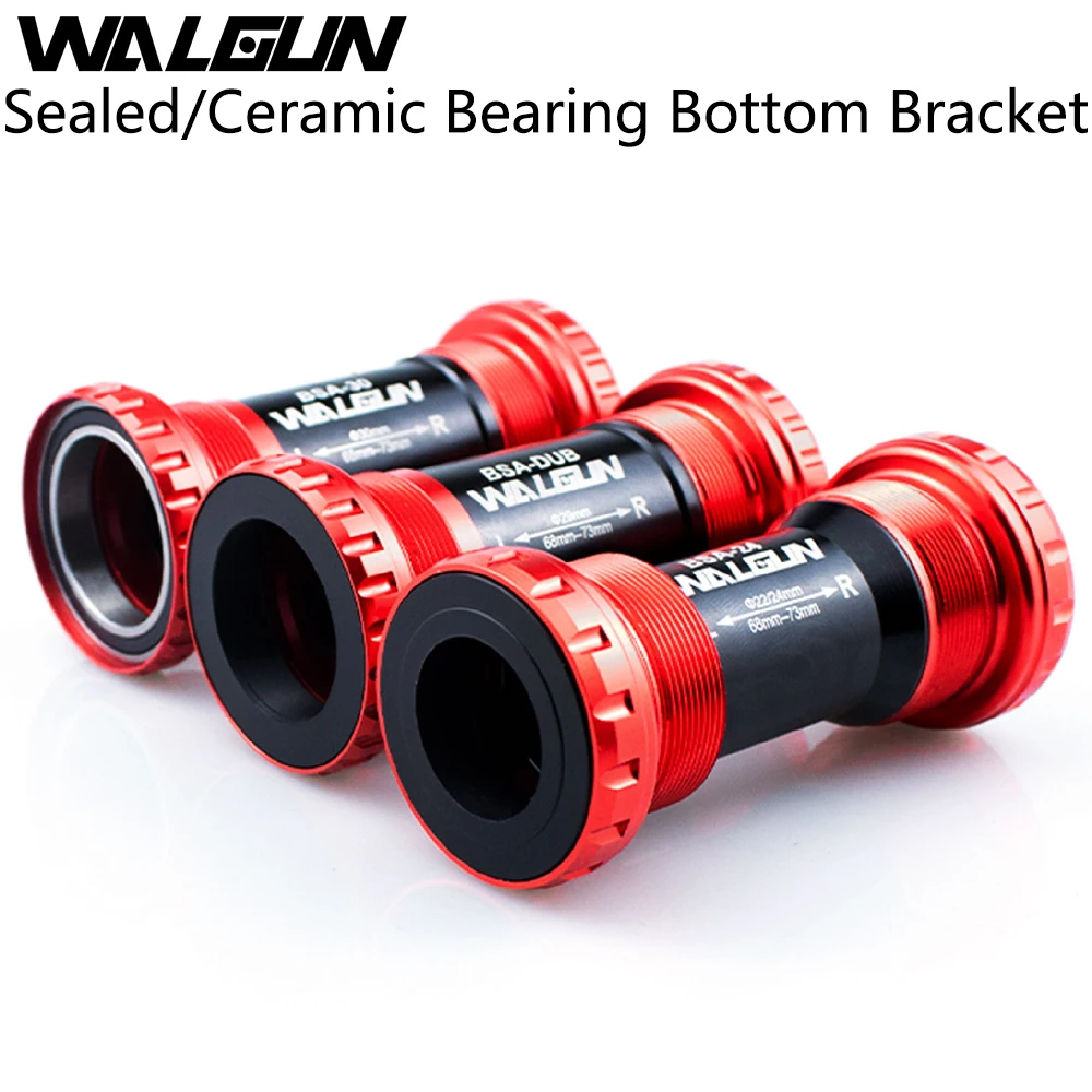 

WALGUN BSA-DUB Ceramic Bottom Bracket MTB Road Bike 68mm-73mm Sealing Bearings Axis Inner 22/24/30mm Bicycle Parts