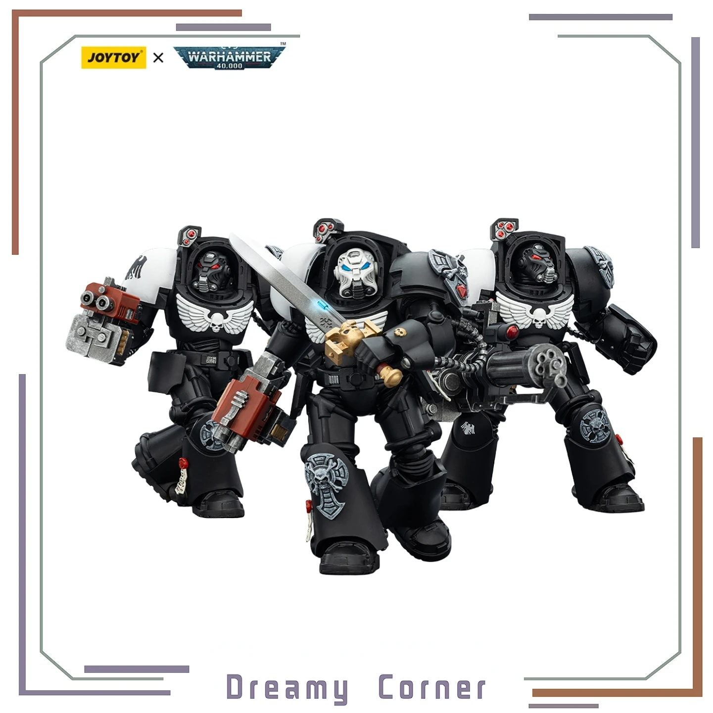 

【In Stock】Original JOYTOY Warhammer 40K Black Templars Terminator 3PCS 1/18 Action Figure Toy Collection