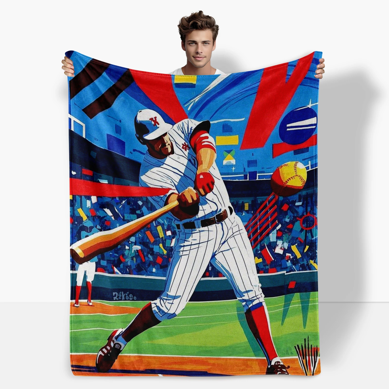 

Vintage Inspired Baseball Players Blanket Captures Iconic Moments Ideal For Gifting To Family And Friends