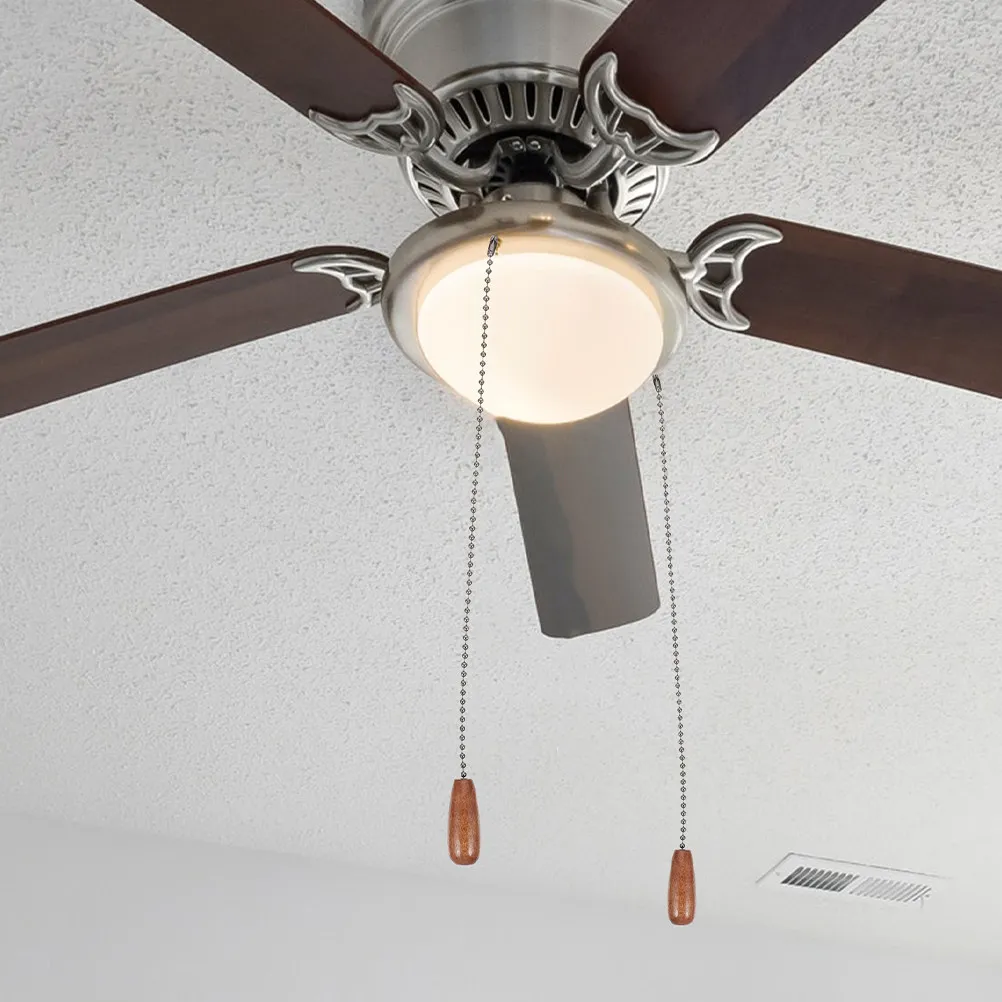 4Pcs Vintage Pull Chains for Ceiling Fan Light Extension Wood Pendant Ceiling Light Pull Chain Replacement Decorative Lamp