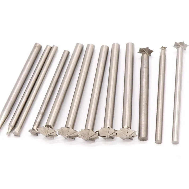 1-10pcs 2.35/3/4/6mm Shank 2.35/3/4/5/6/8/10/12mm HSS Multi-sheet Milling Cutting Knife for Dremel Rotary Tools Wood Carving