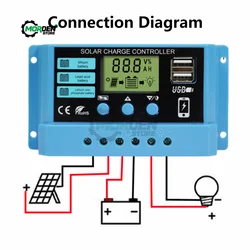 PWM Solar Charge Controller12V 14V 10A/20A/30A Solar Controller Solar Panel Battery Regulator Power Supply