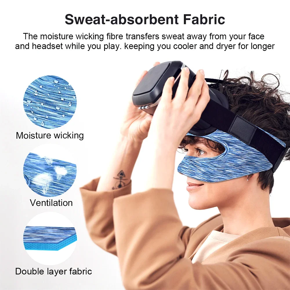 VR Accessories Eye Mask Cover Breathable Sweat Band Padding with Virtual Reality Headsets For Oculus Quest 2 1/Meta Quest 3 Pro