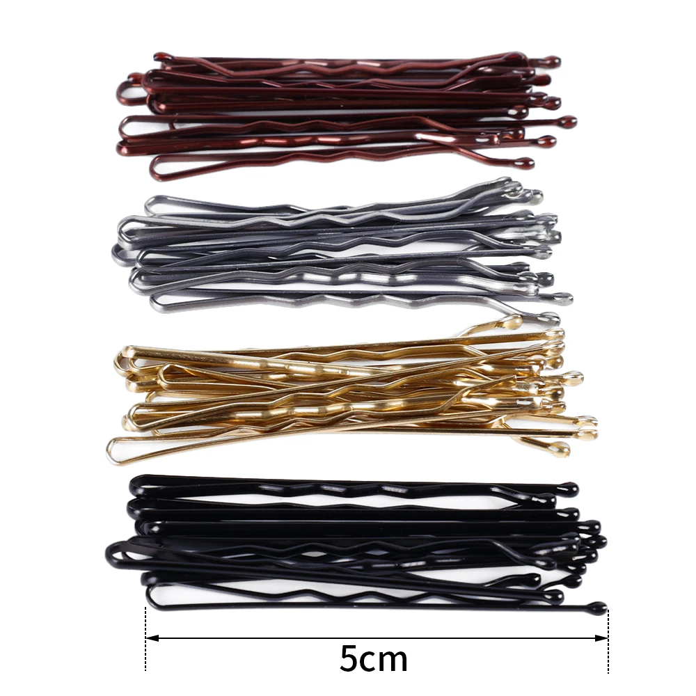 100/50pcs Black Straight Line Hair Clip U-shaped Needle Lady Hairpins Curly Wavy Grips Women Bobby Pins Styling Hair Accessories