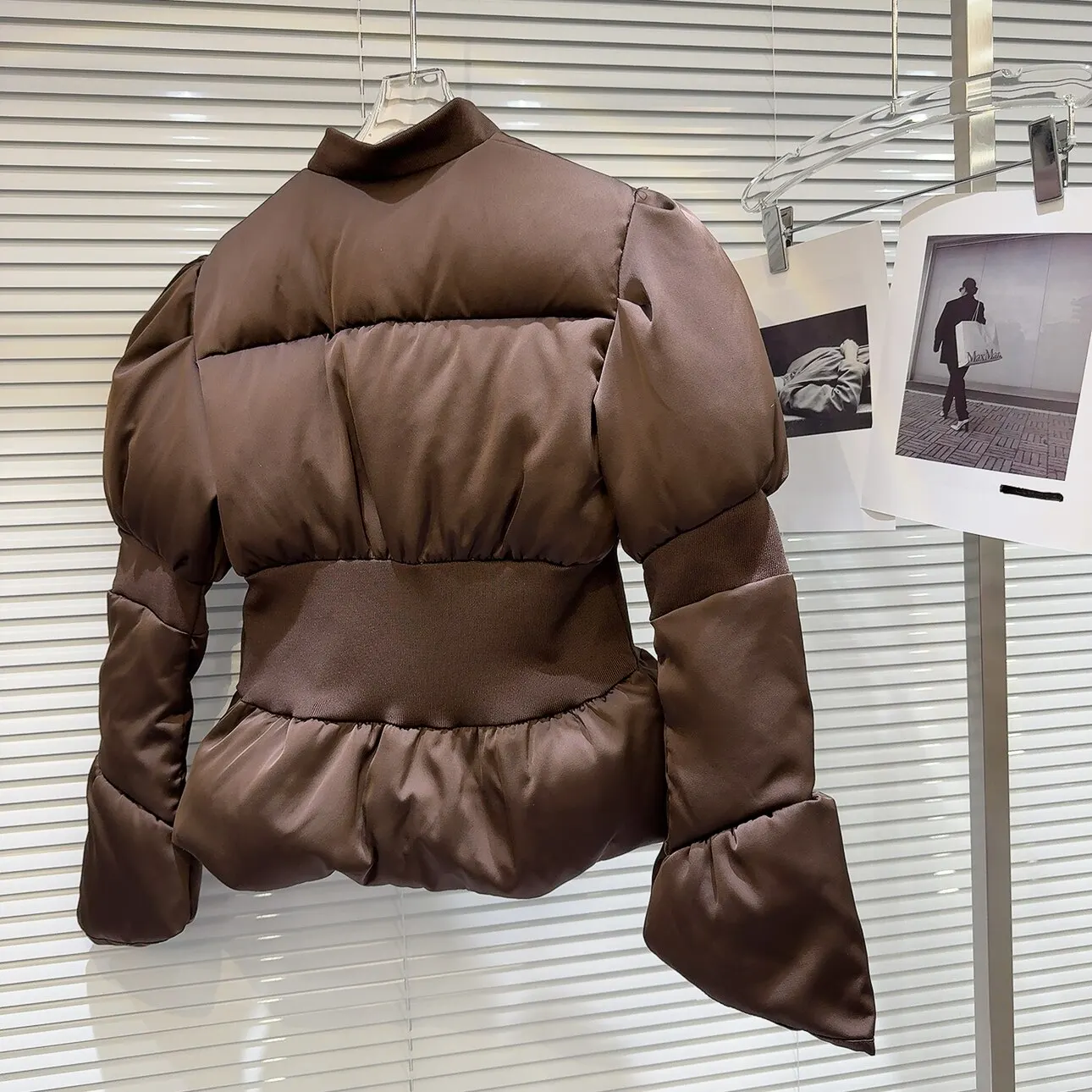 DEAT 2026 Winter New Items Fashion Women's Thread Waist Design Warm Jacket Casual Solid Color Zipper Cotton Padded Coat 11A01161