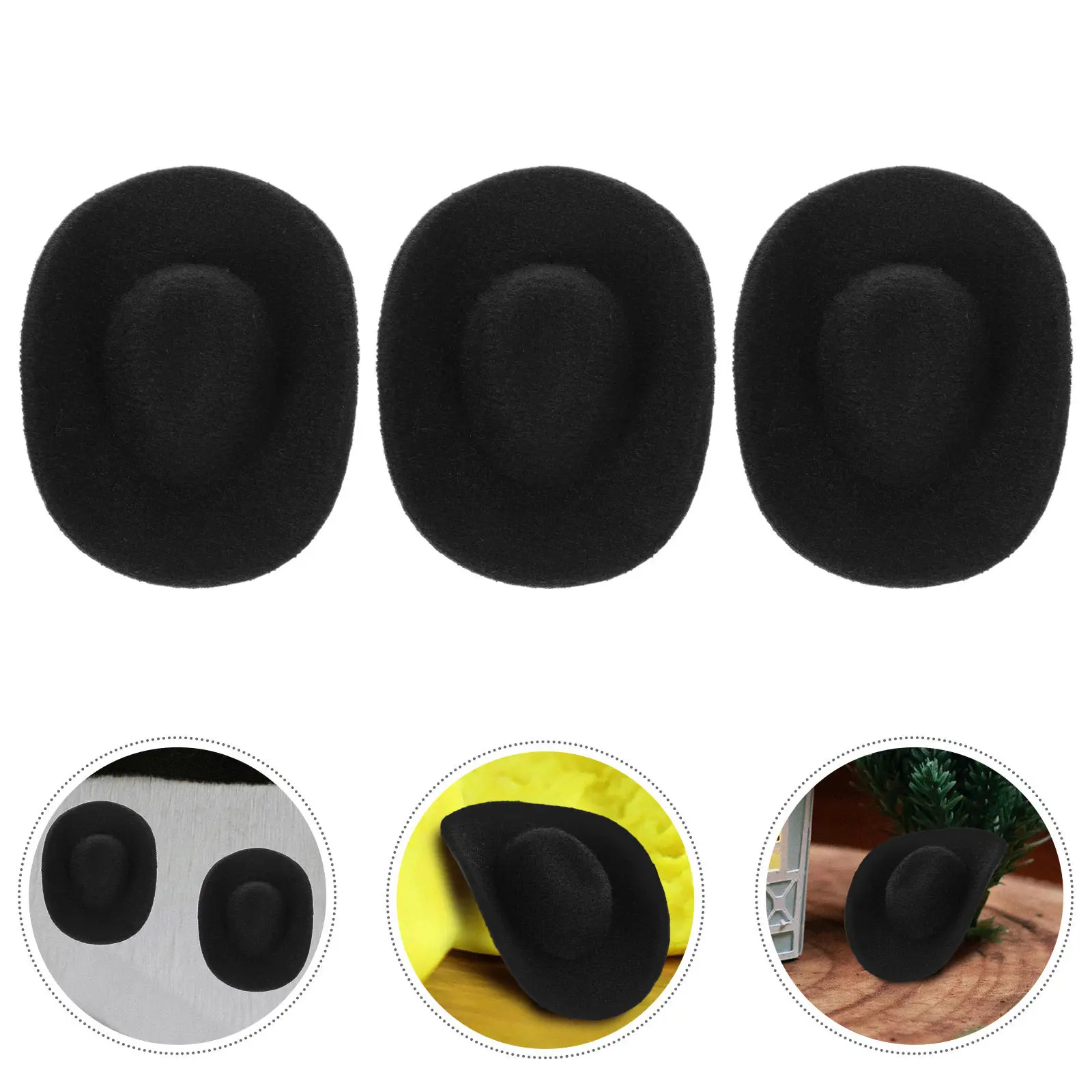 Set di 6 Mini Cappelli Jazz, Cappelli da Cowboy in Miniatura, Mini Cappelli Formali Fatti a Mano per Decorazioni e Artigianato