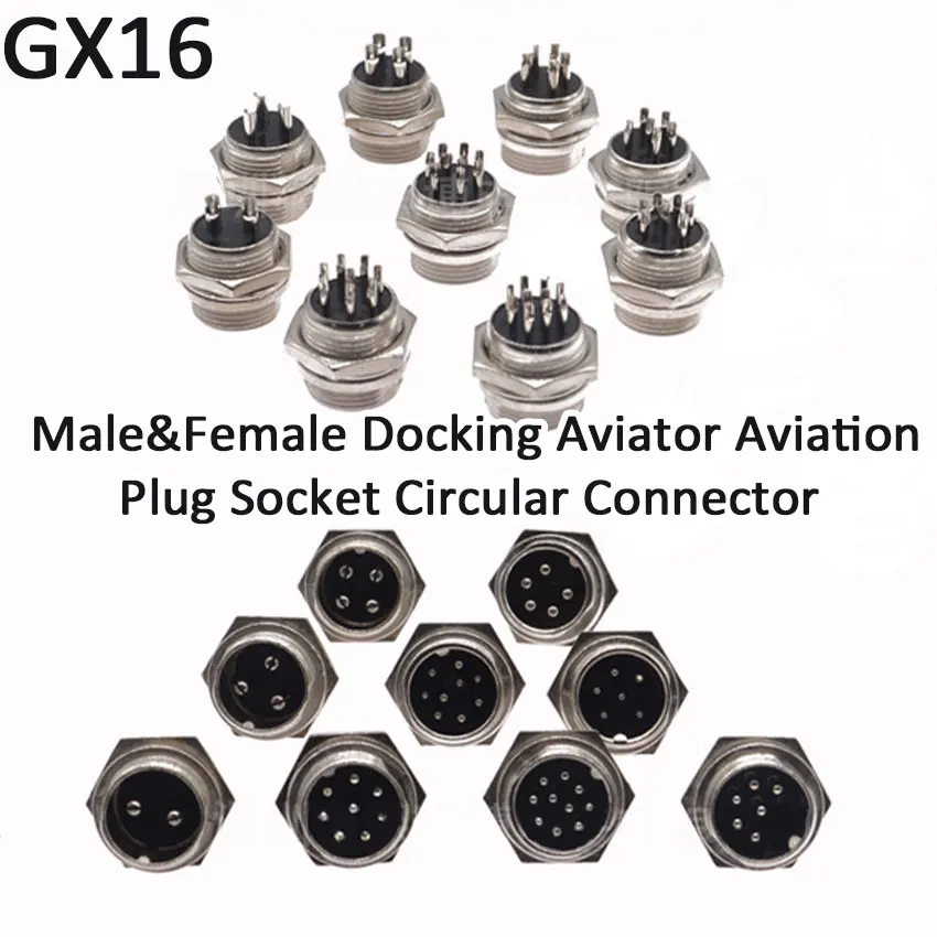 GX16 2 3 4 5 6 7Pin Male&Female Docking Aviator Aviation Plug Socket Circular Connector