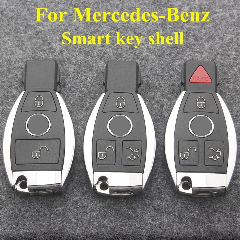 Controle remoto do carro Shell Case chave, substituição para Mercedes Benz W203, W204, W205, W210, W211, W212, W221, W222, BGA NEC, 2, 3, 4 botões