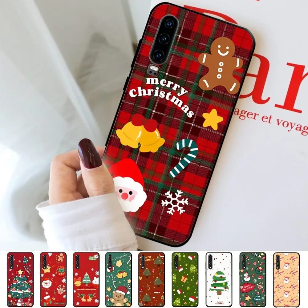 

Christmas Cartoon New Year Gift Phone Case For Huawei P 8 9 10 20 30 40 50 Pro Lite Psmart Honor 10 lite 70 Mate 20lite