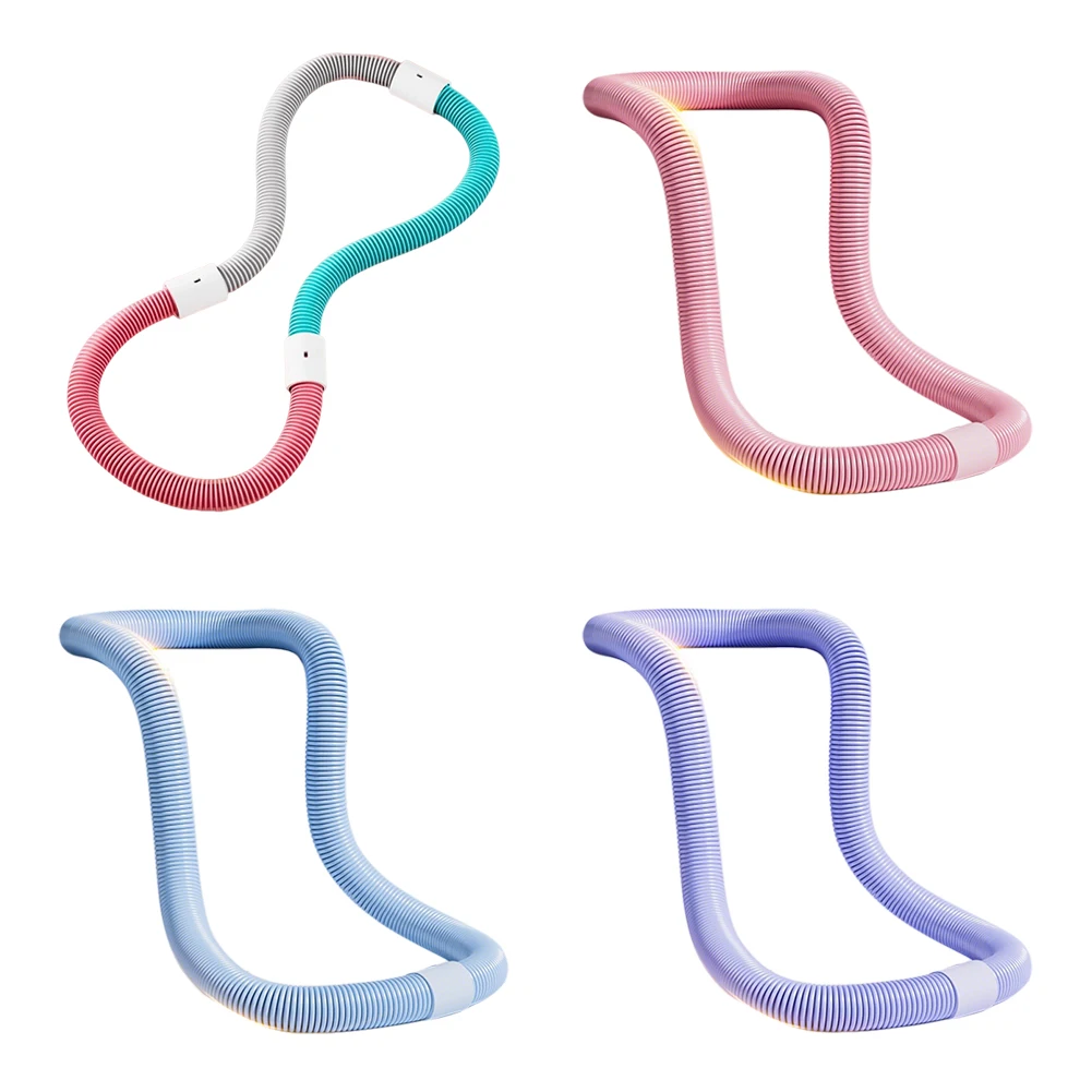 Weighted Fitness Hoop Portable Soft Spring Hoop Quiet Design Foldable Waist Toning Hoop Belly Exercise Hoop for Home Gym