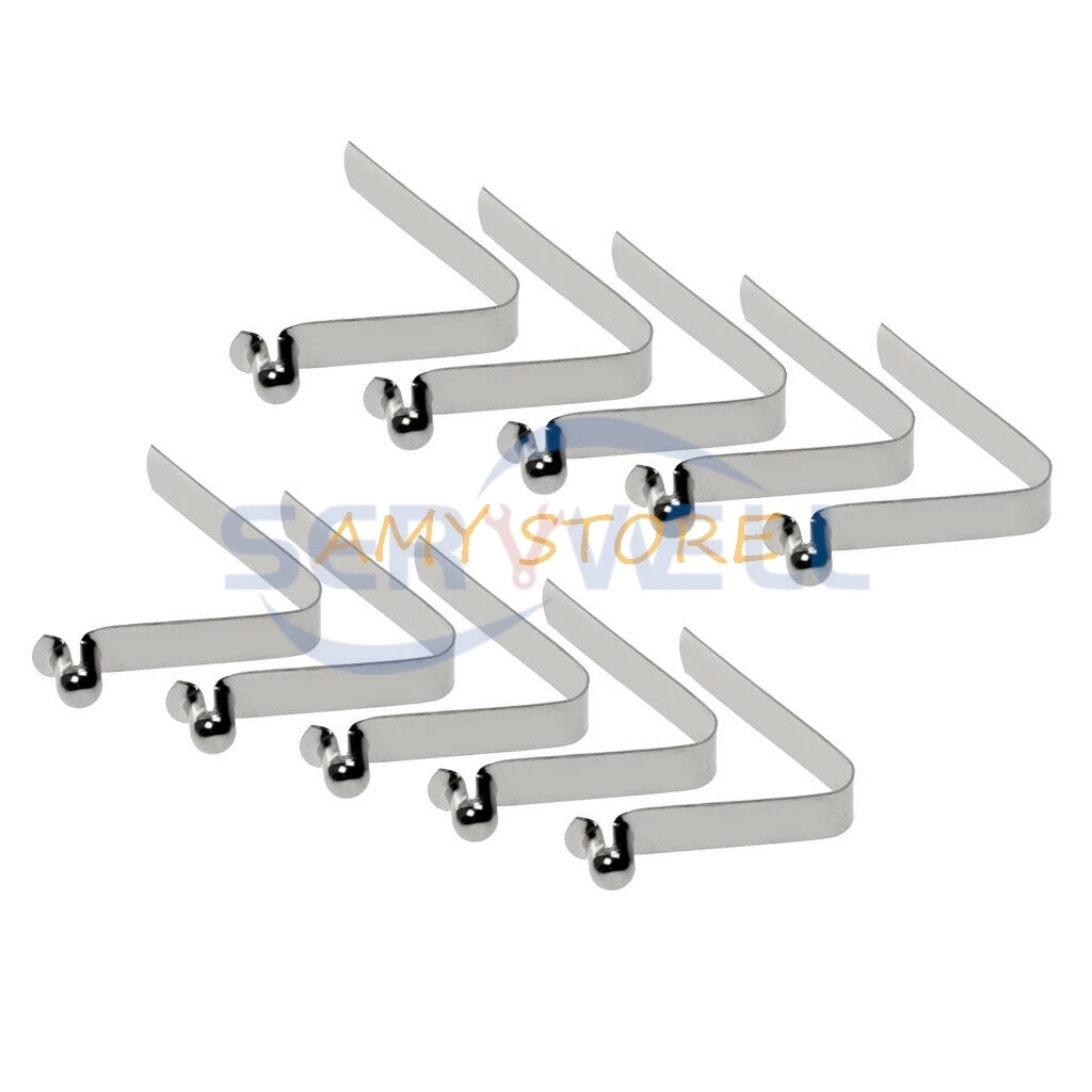 

10Pcs V-Shaped Spring Steel Tube Pipe Paddle Single Double Head Push Button Spring Snap Clips Outdoor Camping Tent Pole Clip