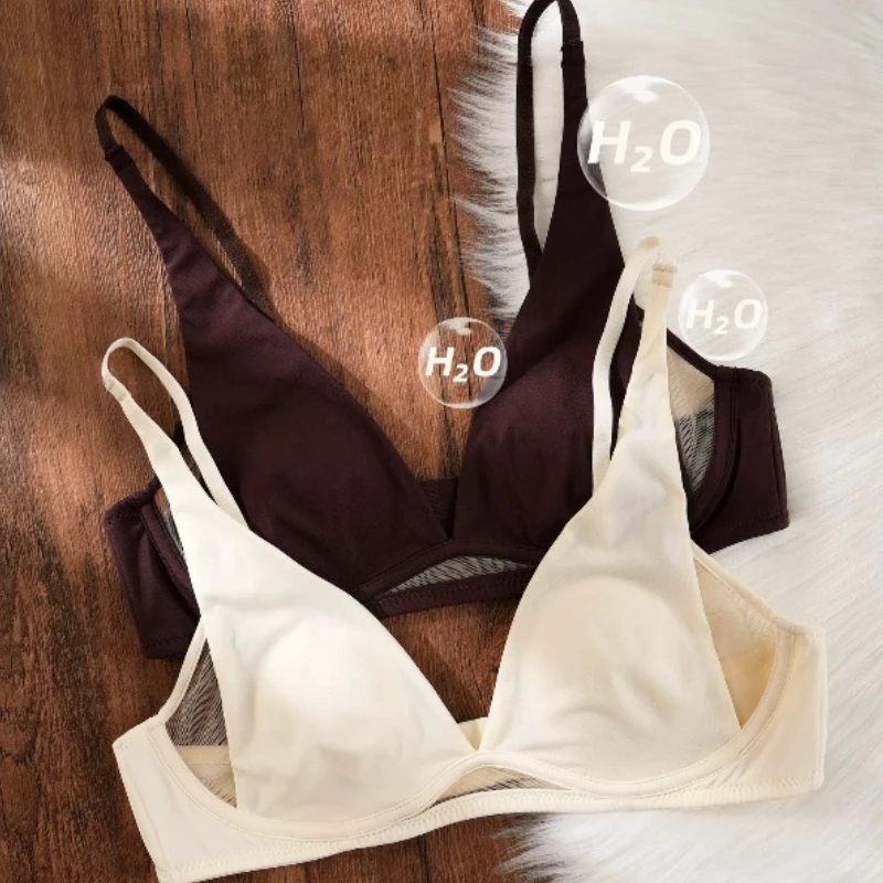 Bralette Triangle Set - French Triangle Bra Rabbit Ear Cup,