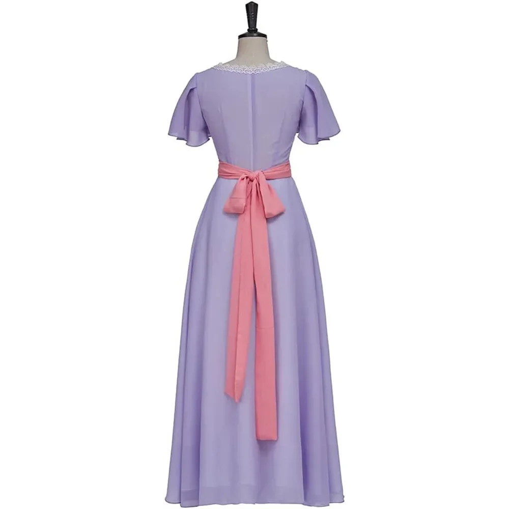 Movie Titanic Rose Cosplay Costume Adult Women Long Purple Dress Necklace Suit Halloween Party Carnival Outfit