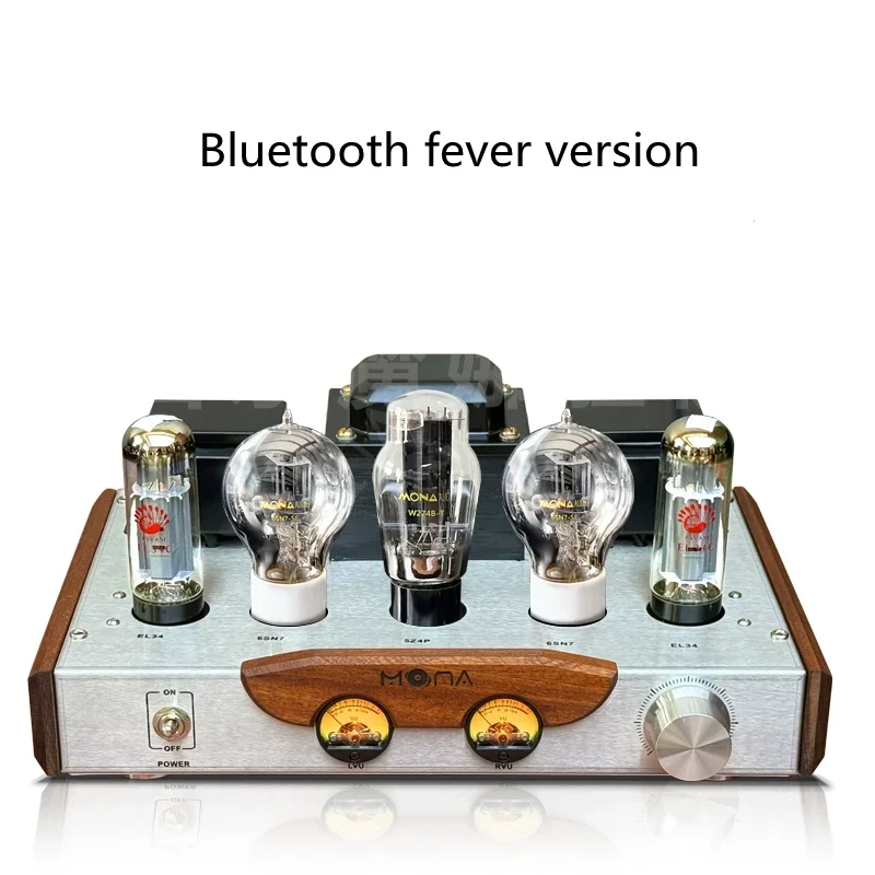 Amplifier Tabung M-122 MONA HIFI EL34 Single End Kelas A High Fidelity BT Vacuum Tube Amplifier 8W+8W 4ohm/8ohm