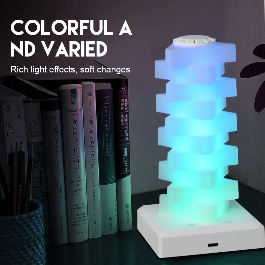 C5 Creative DIY Adjustable RGB Magic Cube Night Light, USB Home Bedroom Game Room Dimming and Color Changing Bedside Night Lamp