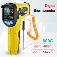 Mestek Non-contact Pyrometer 400&800°C Industrial Digital Infrared Thermometer Food High Temperature Meter Humidity Termometro
