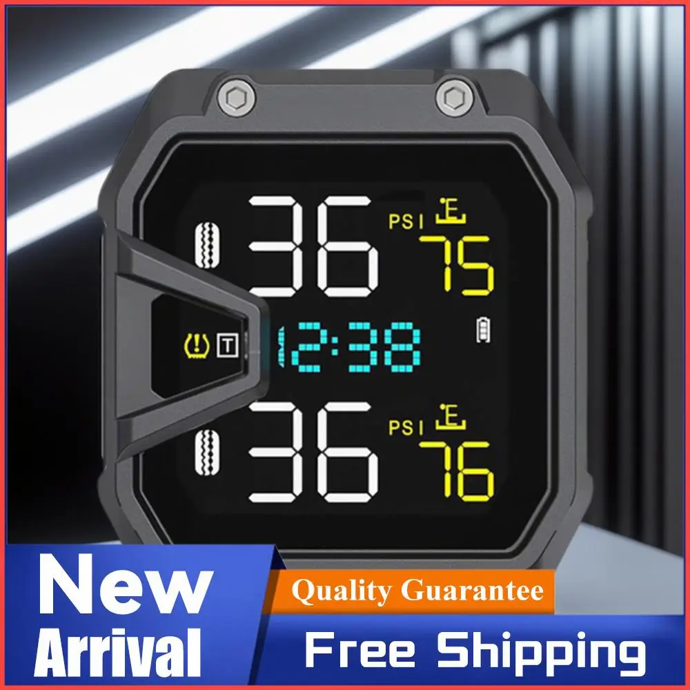 Motorcycle Tire Pressure Monitoring Alarm System with 2 Sensors Wireless Tire Pressure Monitoring System Motorcycle Accessories