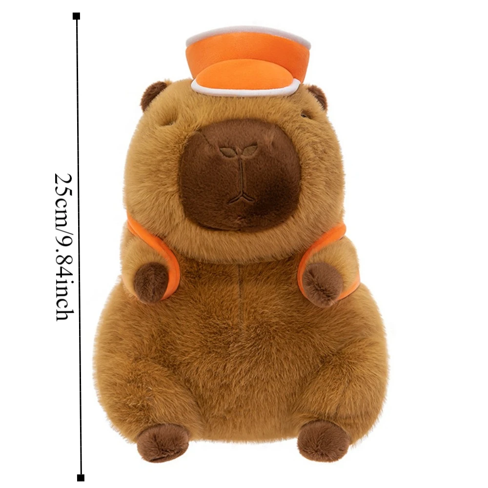 Sac à dos de basket-ball en peluche, poupée Capybara, chapeau de basket-ball doux et moelleux, jouet en peluche Capybara mignon Ins, poupée moelleuse