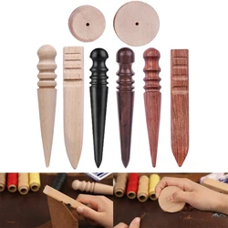 KRABALL Wooden Round Burnishing Edge Leather Edge Slicking Round Grinding Rod for Polished Edge Leather Craft Working Tool