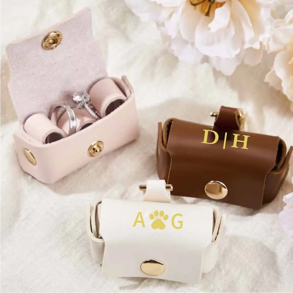 Sac de rangement personnalisé pour bagues de mariage, porte-bague de proposition créative pour porte-bagues pour animaux de compagnie, collier de chien, boîte pour bagues de mariage