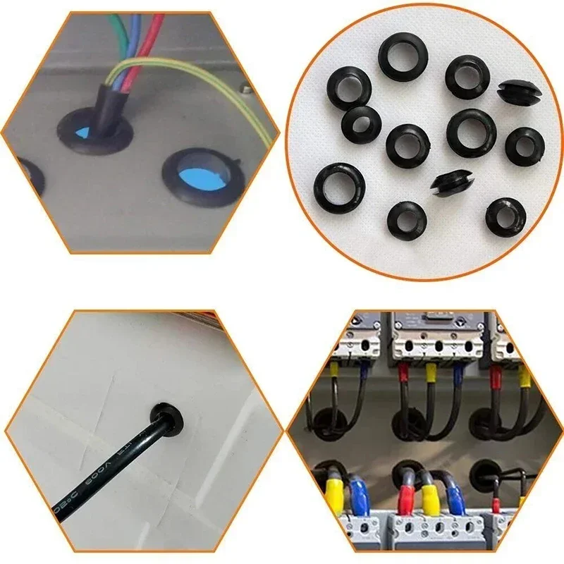 200 Uds anillo de sellado de goma junta de ojal de sellado de aceite 3/5/6/8/10/12/16/20mm para proteger el Cable agujero anillo de protección arandela de cuña