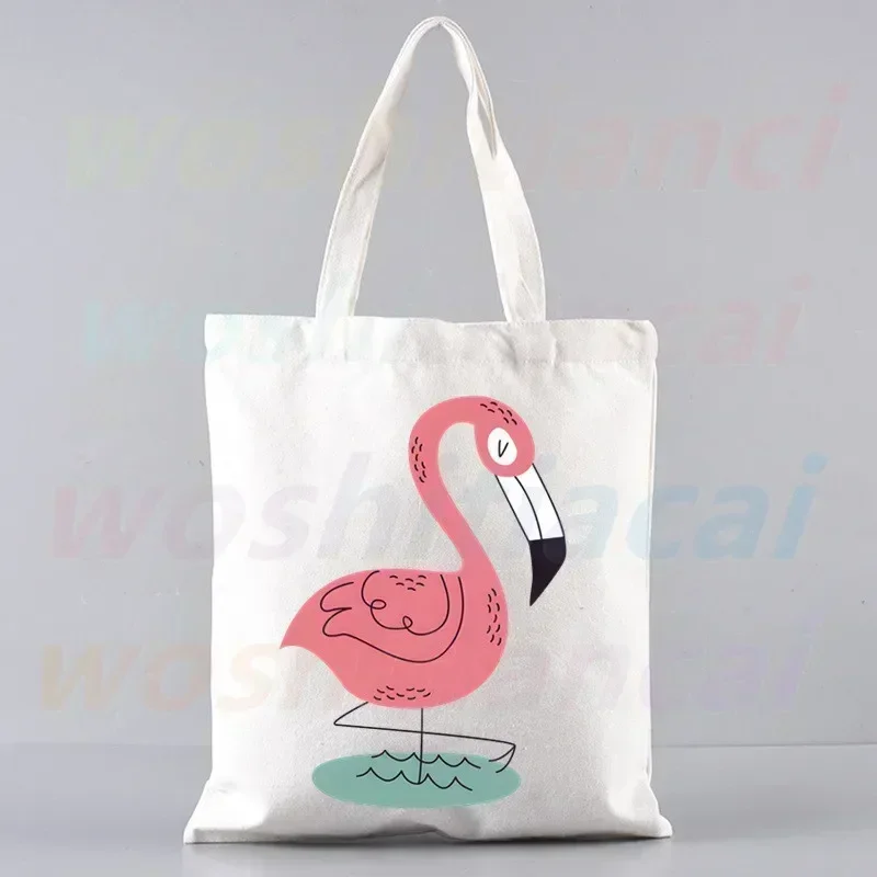 Flamingo Shopping Bag Grocery Shopper Jute Bag Shopping Tote Bag Shoping Reusable Bolsa Compra Sacolas