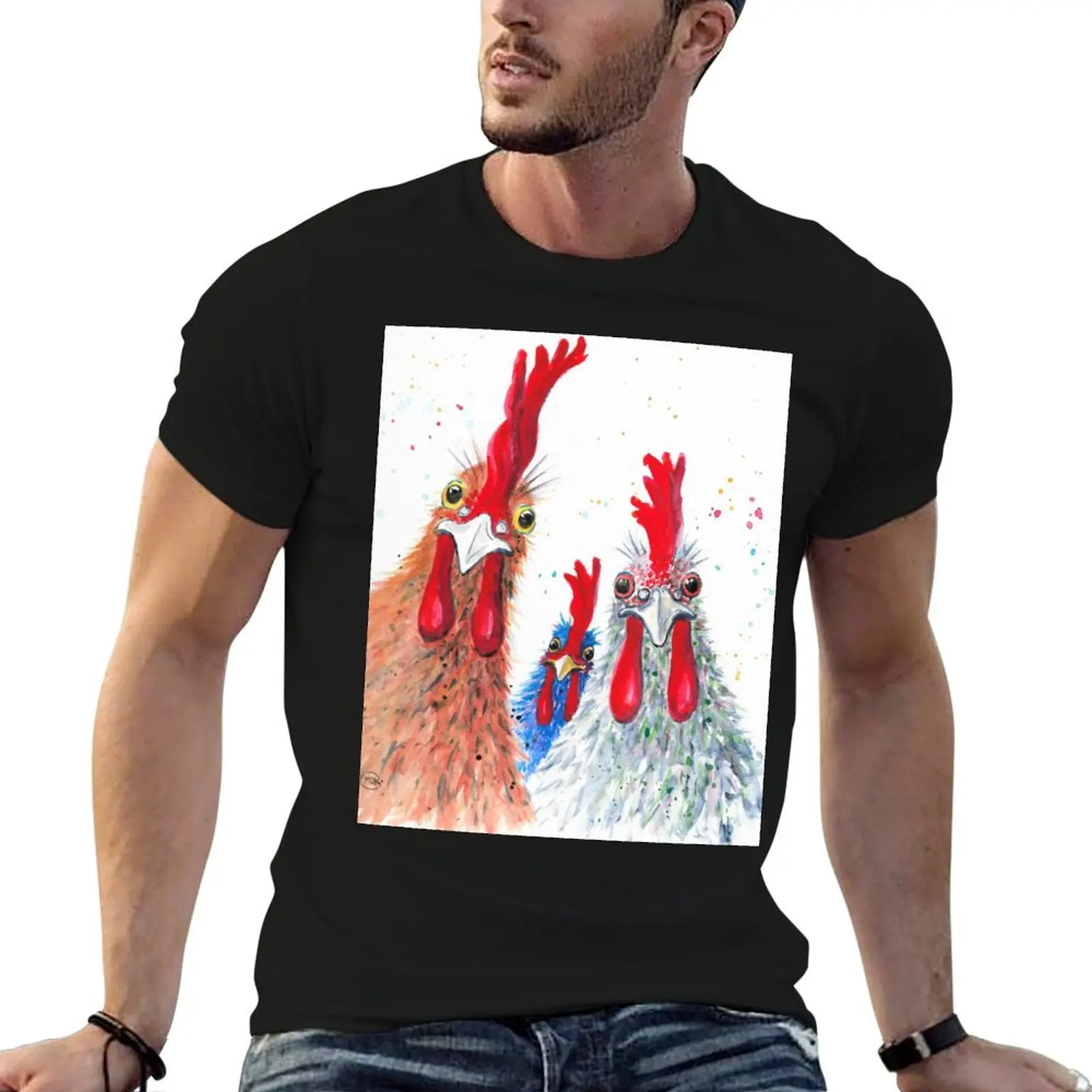 

Chicken Ladies, Hen, Chicken, Rooster, Bird T-Shirt t shirts with prints man t shirt cotton t shirt personalised T-Shirt