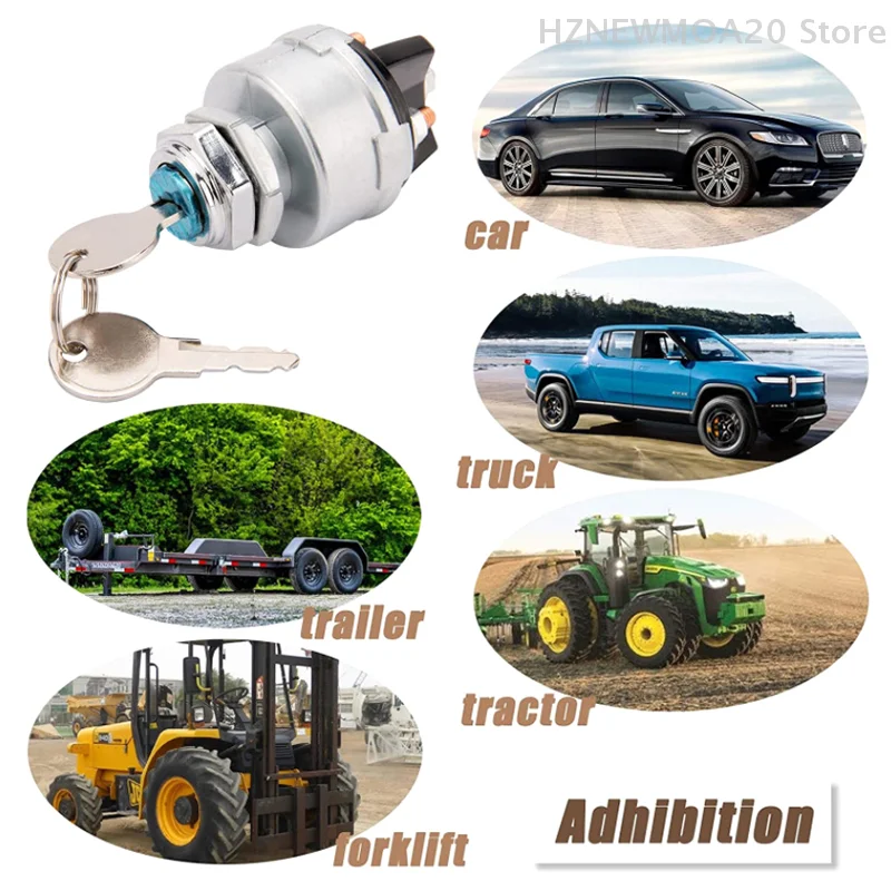 

4-Position Universal Ignition Key Switch 12v, Acc/Off/IGN, Start For Tractor Forklift Tuning Truck Car Tools