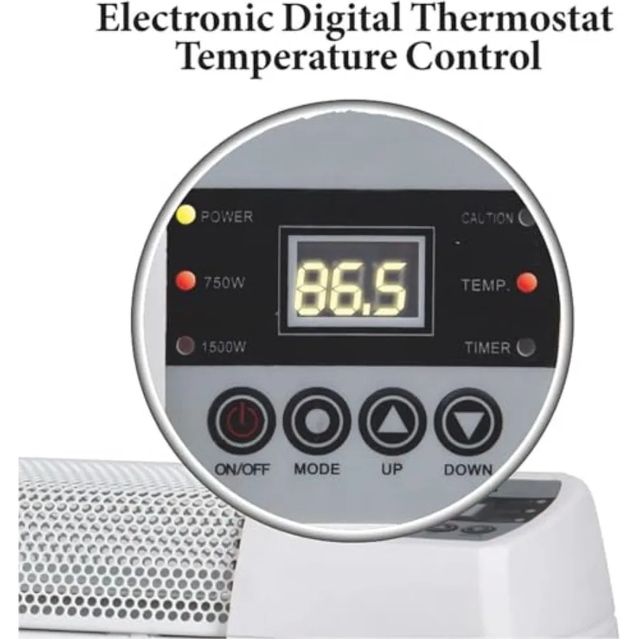 Aquecedor de convecção de rodapé de 30 polegadas com termostato digital para uso doméstico e de escritório Aquecedor elétrico silencioso com ajustável