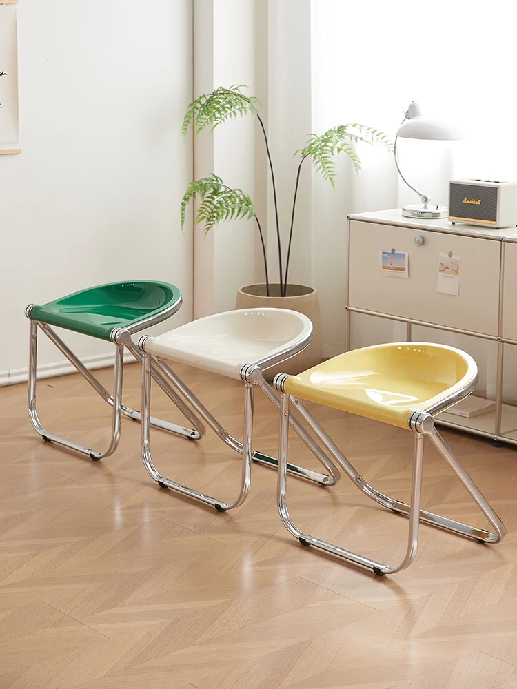 

Folding stool ins simple modern home dining chair creative small coffee table acrylic coffee shop transparent chair
