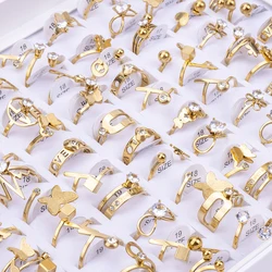 2024 Newest Style 20  Pieces/Lot Irregular Waterproof  Butterfly LOVE Heart Stainless steel Zircon Wedding Ring for Women Party