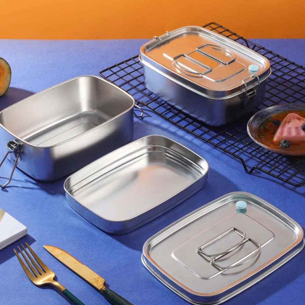 

Удобный и портативный ланч-бокс емкостью 1100 мл, съемный вентиляционный отверстие из нержавеющей стали, легко чистится, сохранение свежести еды