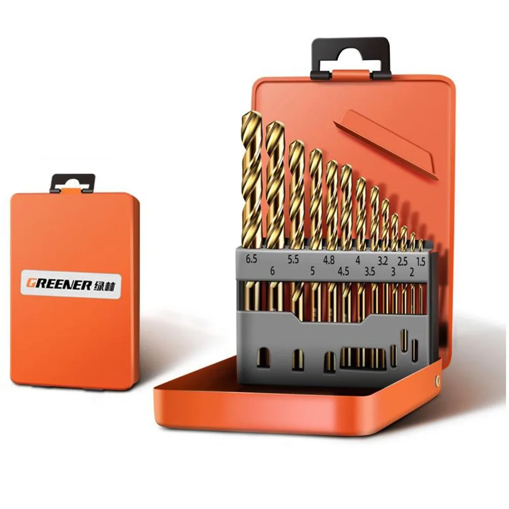 

HSS Titanium Drill Bits High-Speed Multi-Purpose Drill Bit Set Steel with Index Storage Case Durable Bits for Wood Metal Masonry