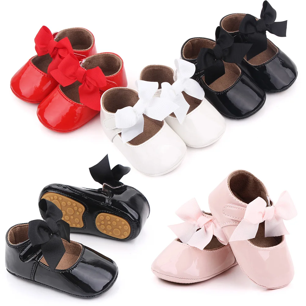 Baby Girl Shoes Cute Bowknot Mary Jane Style for Spring and Summer Toddler Girl Prewalking Anti-slip TPR Sole Shoes