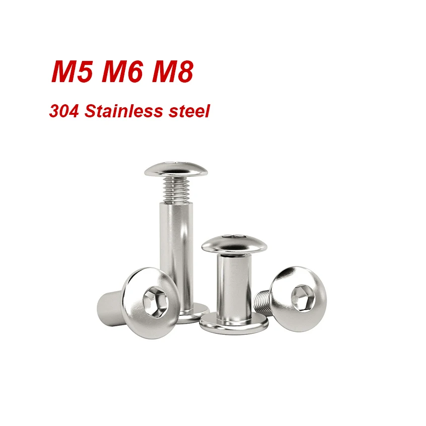 304 Stainless Steel Chicago Binding Screw Round Head Hex Socket Furniture Connecting Bolt M5 M6 M8
