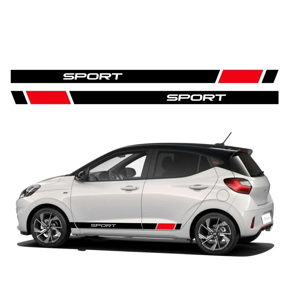 

2 шт. наклейки на боковые двери автомобиля, декоративные наклейки, водонепроницаемые, для Hyundai i10 N Line 2007, 2008, 2009, 2013, 2014, 2019, 2023