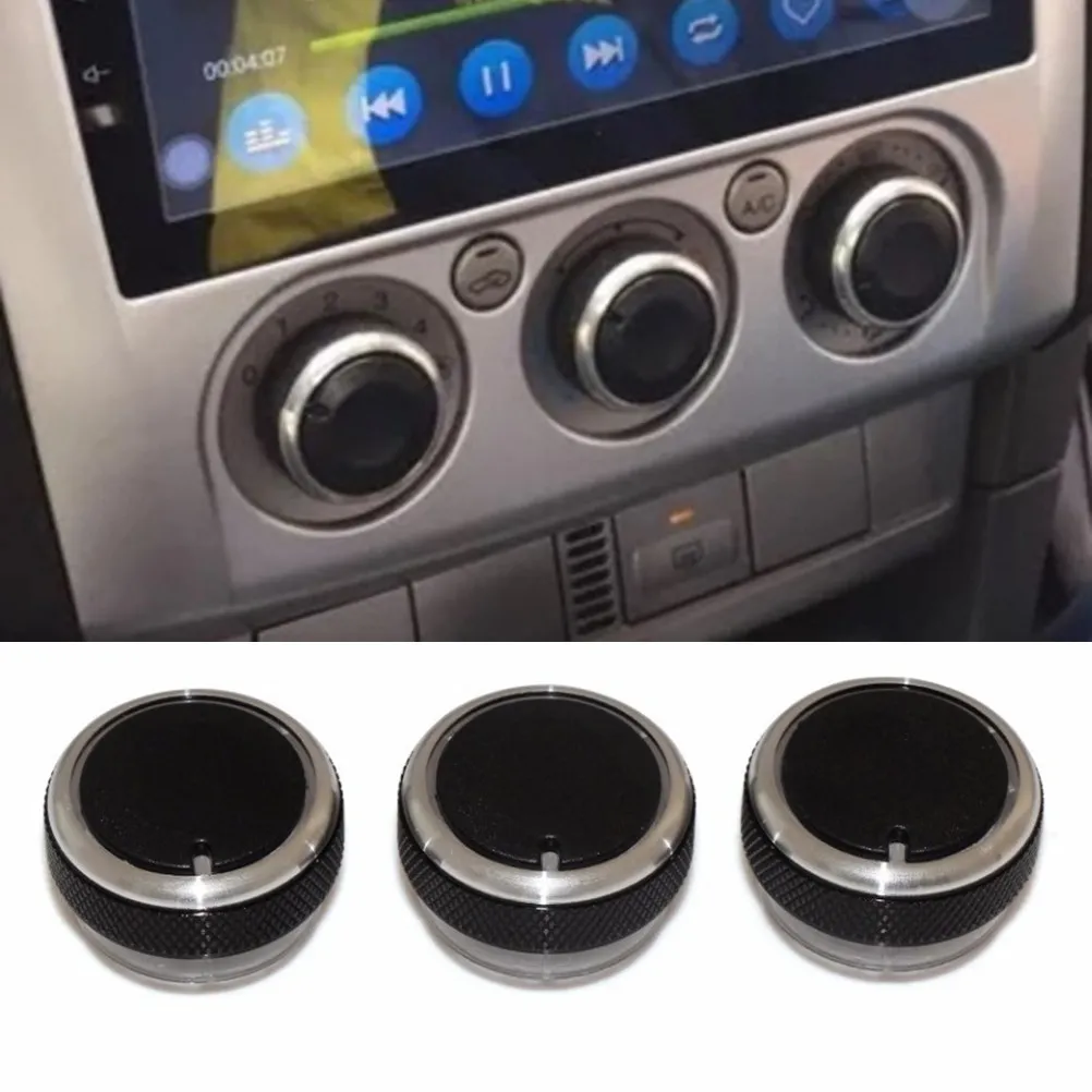 

3Pcs Air Conditioning Control Knob Switch Set Premium Alloy Dash Illuminated Ring 2 3 2005-2014 Mondeo Ac Button