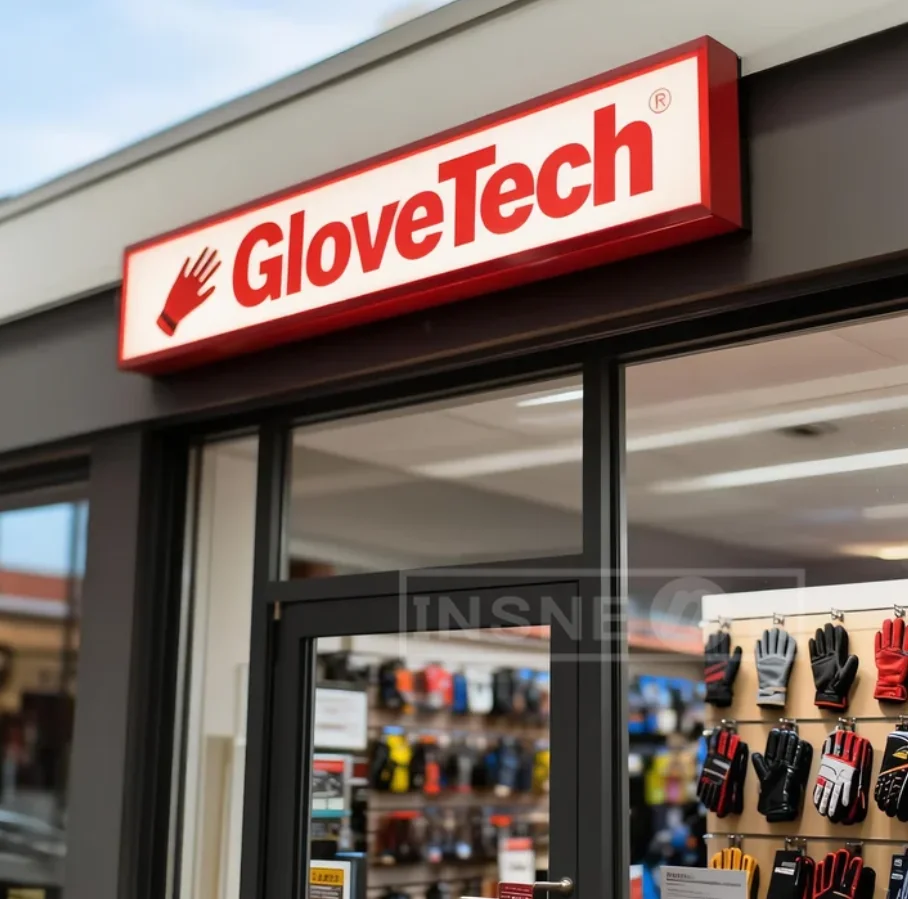 Custom Business Advertising Glow Signs Light Box Premium Logo Display LED Signage Box Illuminated GloveTech Shop Lightbox Logo