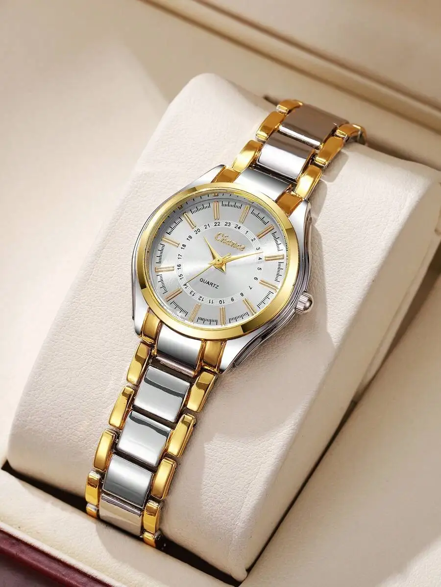 1pc Women's Elegant Chic Minimalist Quartz Wristwatch With Steel Band & Small Dial, No Watch Box Included
